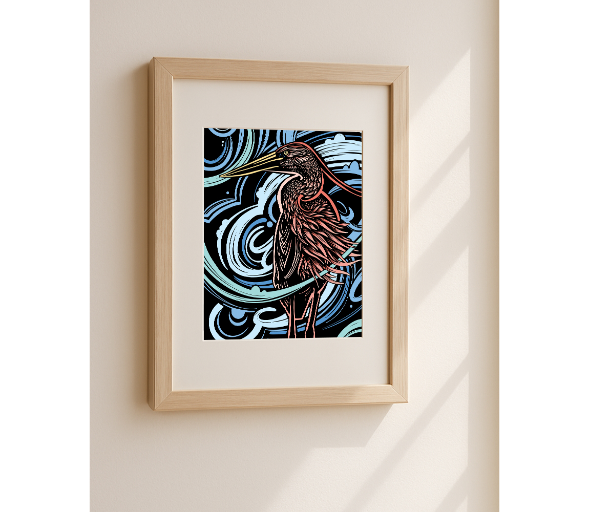 Heron print - Sara Gettys